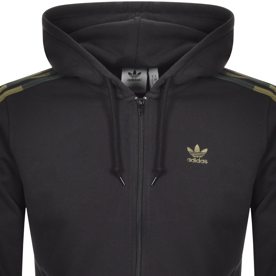 Alternative Image for Productadidas Originals 3 Stripes Full Zip Hoodie Black2